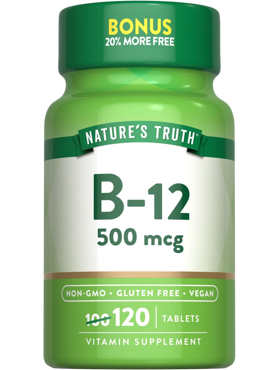 Nature's Truth B12 Vitamin 500 mcg | 120 Tabletten | Vegan, Nicht-GMO & Glutenfrei