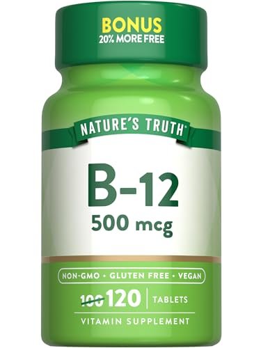 Nature's Truth B12 Vitamin 500 mcg | 120 Tabletten | Vegan, Nicht-GMO & Glutenfrei