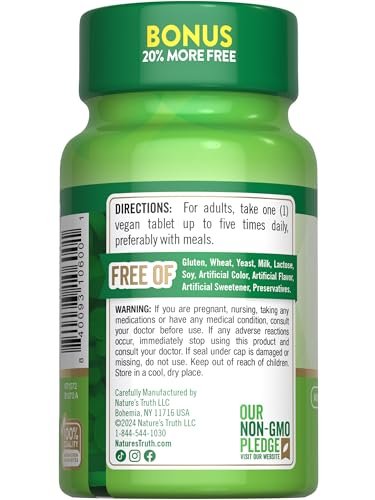 Nature's Truth B12 Vitamin 500 mcg | 120 Tabletten | Vegan, Nicht-GMO & Glutenfrei