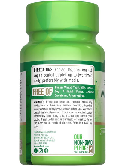 Nature's Truth Magnesium – 250 mg pro Portion, 100 vegane Kapseln, Non-GMO & Glutenfrei