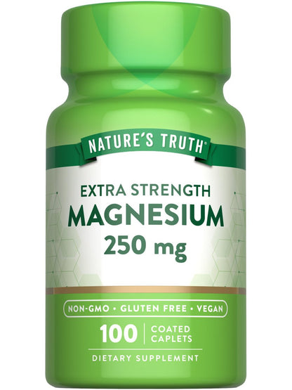 Nature's Truth Magnesium – 250 mg pro Portion, 100 vegane Kapseln, Non-GMO & Glutenfrei