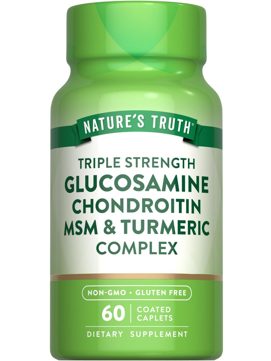Nature's Truth Glucosamin Chondroitin MSM Komplex mit Kurkuma | 60 Kapseln | Dreifach-Stärke-Formel | Nicht-GVO & Glutenfrei