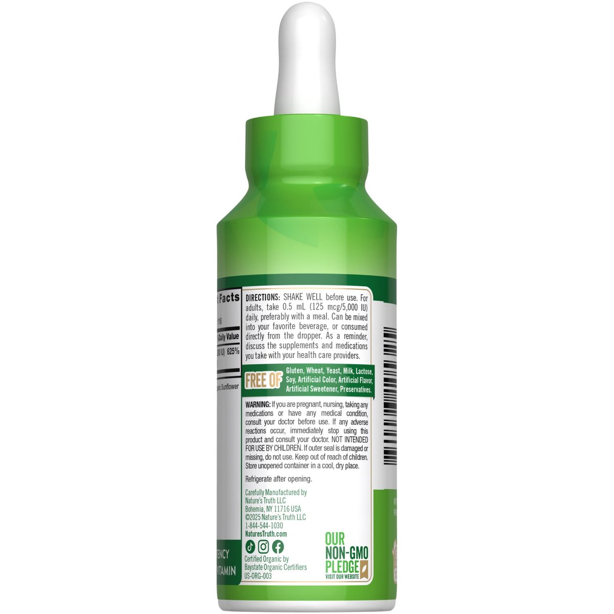 Nature's Truth Vitamin D3 Flüssig – 5000 IE, 60 ml – Nicht-GVO & glutenfrei
