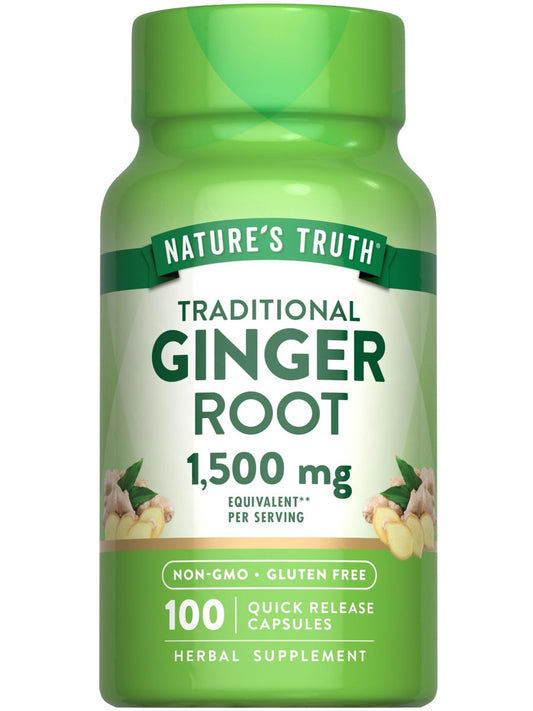 Nature's Truth Ingwerwurzel Kapseln | 100 Kapseln | aus Ingwerwurzelextrakt | Nicht-GVO und glutenfrei