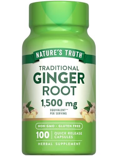 Nature's Truth Ingwerwurzel Kapseln | 100 Kapseln | aus Ingwerwurzelextrakt | Nicht-GVO und glutenfrei