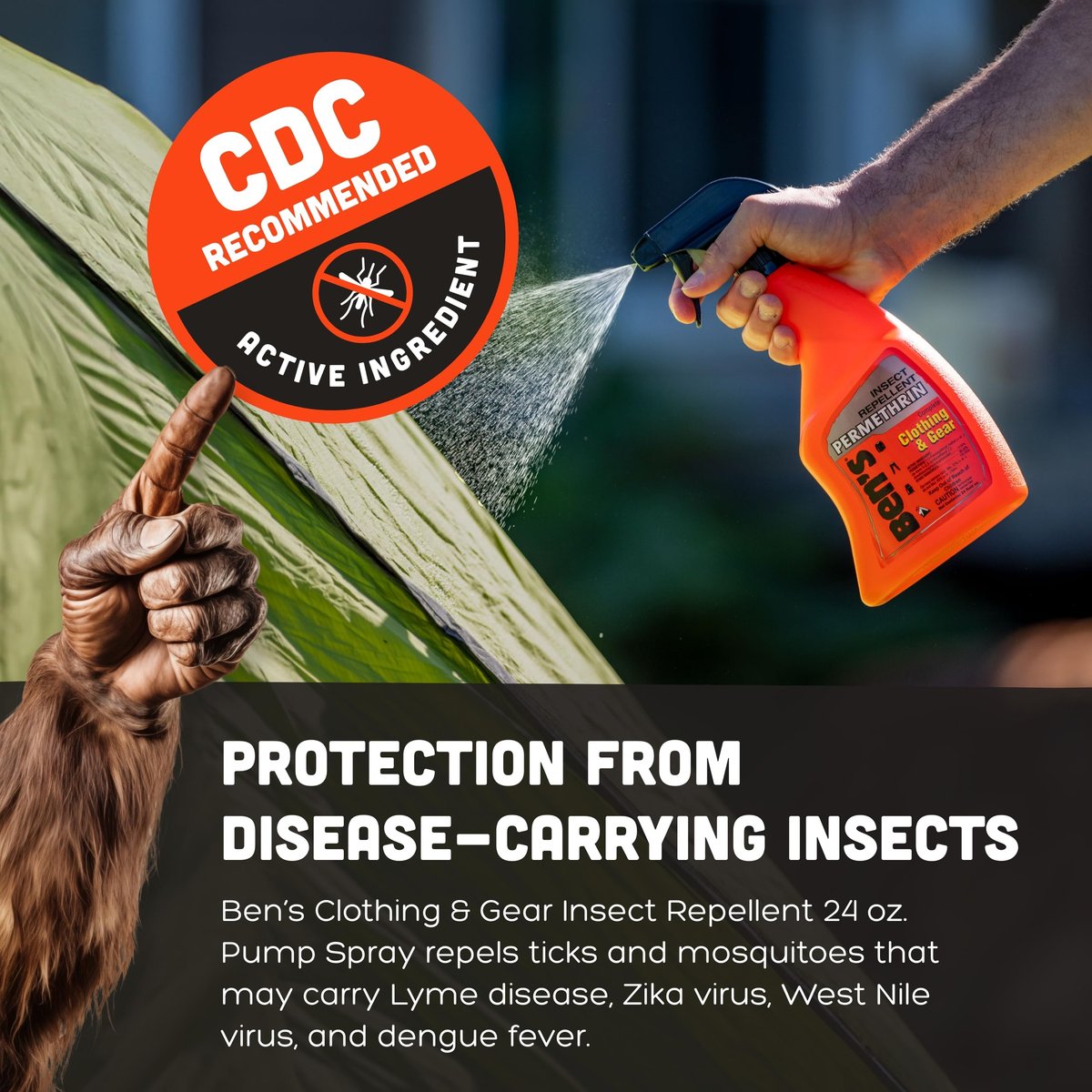 Ben's Clothing & Gear Insektenschutzspray – Lang anhaltender Schutz für Kleidung & Ausrüstung mit Permethrin, hält bis zu 6 Wochen, 710 ml