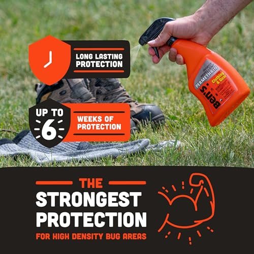 Ben's Clothing & Gear Insektenschutzspray – Lang anhaltender Schutz für Kleidung & Ausrüstung mit Permethrin, hält bis zu 6 Wochen, 710 ml