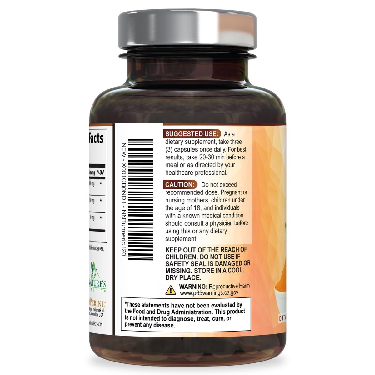 Turmeric Curcumin Komplex – 95% Curcuminoide mit Bio-Turmeric & BioPerine Schwarzer Pfeffer für beste Absorption – Tägliche Gelenk- & Immununterstützung, Vegan, Nicht-GVO, Abgefüllt in den USA – 120 Kapseln