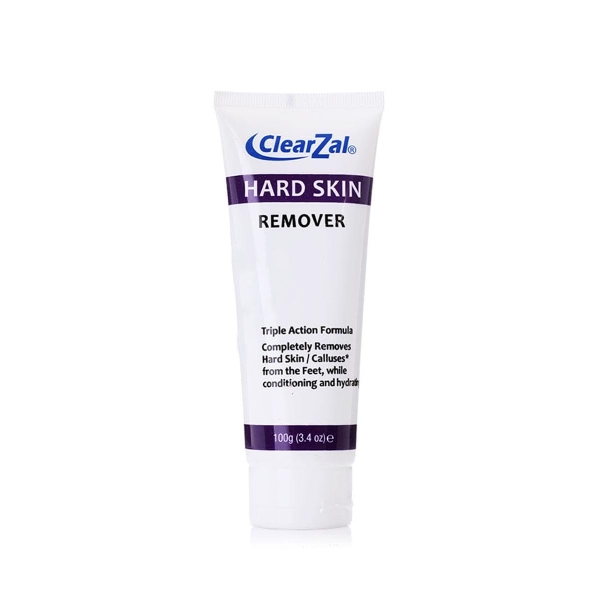 Clearzal Fußcreme gegen Hornhaut, unterstützt die Entfernung von Hühneraugen und Schwielen, hinterlässt weiche, glatte Haut, feuchtigkeitsspendende und pflegende Triple-Action-Formel mit Aloe Vera, 100 g Tube