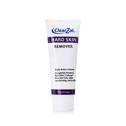 Clearzal Fußcreme gegen Hornhaut, unterstützt die Entfernung von Hühneraugen und Schwielen, hinterlässt weiche, glatte Haut, feuchtigkeitsspendende und pflegende Triple-Action-Formel mit Aloe Vera, 100 g Tube