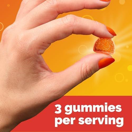 Emergen-C 750 mg Vitamin C Gummis für Erwachsene – Immun-Gummis mit B-Vitaminen, glutenfrei, Geschmacksrichtungen Orange, Mandarine und Himbeere – 45 Stück
