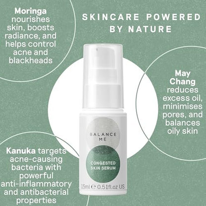 Balance Me Hautpflege-Serum für unreine Haut, natürliche Aknebehandlung, nicht austrocknendes Spot-Serum & Pickelcreme für fettige, Mischhaut & empfindliche Haut (1 x 15 ml)