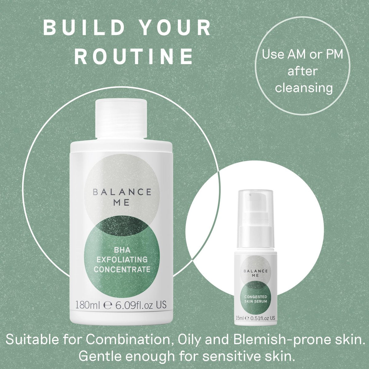 Balance Me Hautpflege-Serum für unreine Haut, natürliche Aknebehandlung, nicht austrocknendes Spot-Serum & Pickelcreme für fettige, Mischhaut & empfindliche Haut (1 x 15 ml)