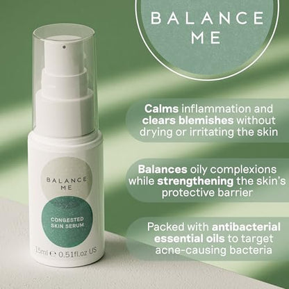 Balance Me Hautpflege-Serum für unreine Haut, natürliche Aknebehandlung, nicht austrocknendes Spot-Serum & Pickelcreme für fettige, Mischhaut & empfindliche Haut (1 x 15 ml)