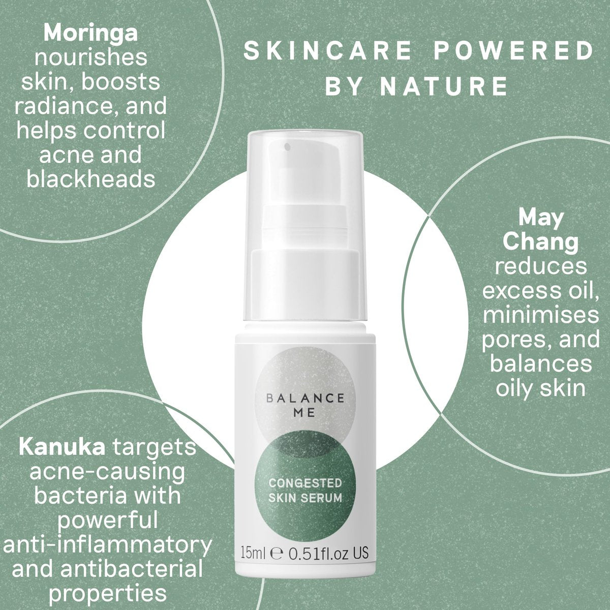 Balance Me Hautpflege-Serum für unreine Haut, natürliche Aknebehandlung, nicht austrocknendes Spot-Serum & Pickelcreme für fettige, Mischhaut & empfindliche Haut (1 x 15 ml)