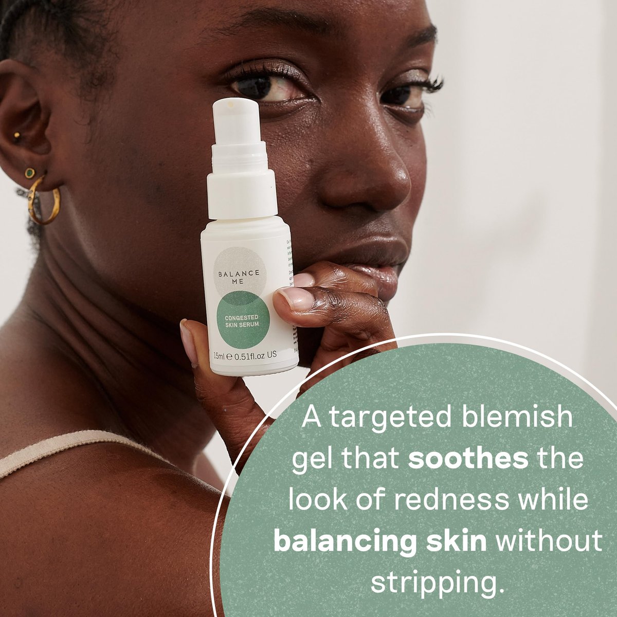 Balance Me Hautpflege-Serum für unreine Haut, natürliche Aknebehandlung, nicht austrocknendes Spot-Serum & Pickelcreme für fettige, Mischhaut & empfindliche Haut (1 x 15 ml)
