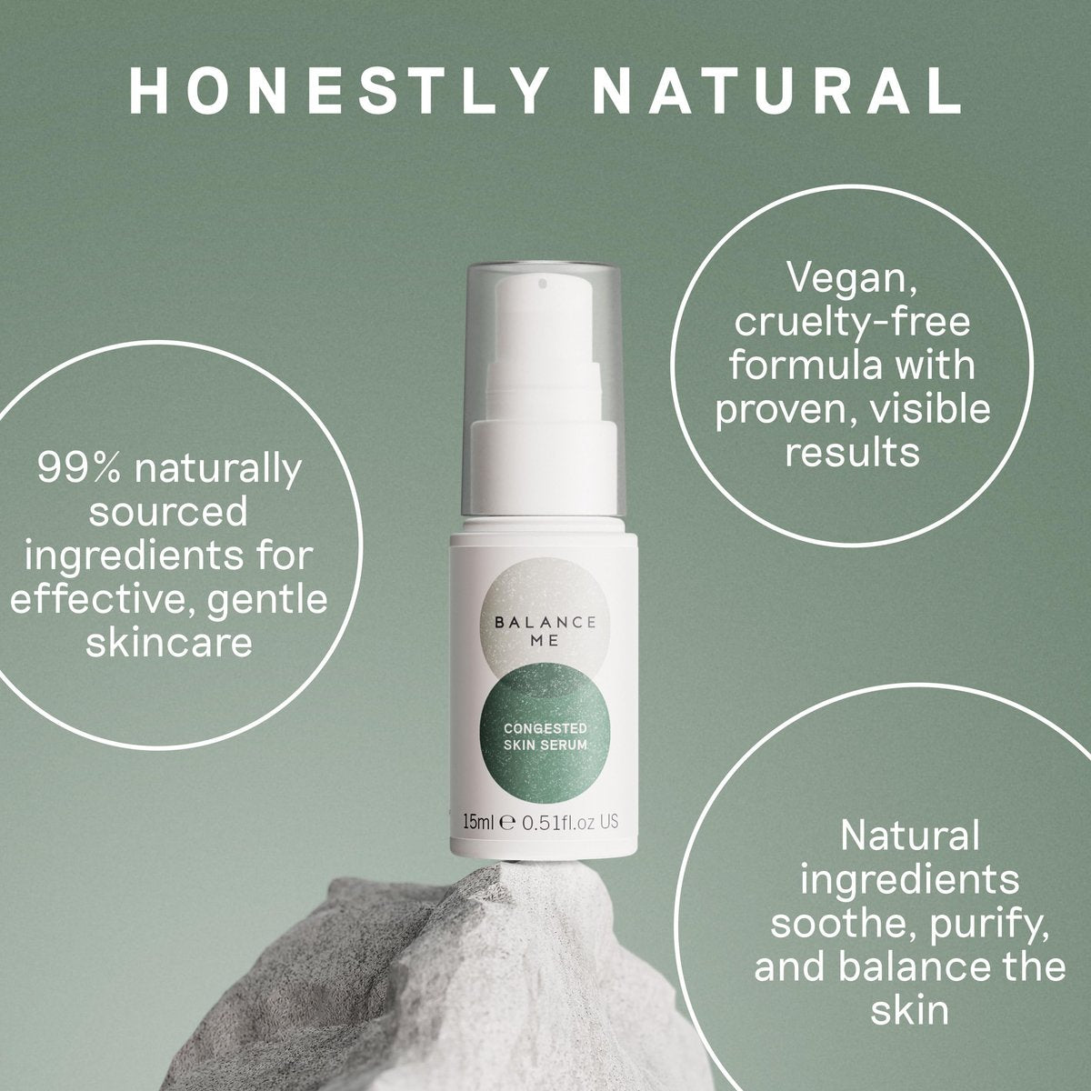 Balance Me Hautpflege-Serum für unreine Haut, natürliche Aknebehandlung, nicht austrocknendes Spot-Serum & Pickelcreme für fettige, Mischhaut & empfindliche Haut (1 x 15 ml)