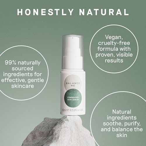 Balance Me Hautpflege-Serum für unreine Haut, natürliche Aknebehandlung, nicht austrocknendes Spot-Serum & Pickelcreme für fettige, Mischhaut & empfindliche Haut (1 x 15 ml)