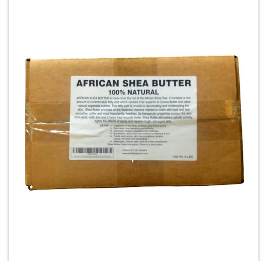 afrimports Afrikanische Sheabutter, 100% natürlich aus Westafrika, Weiß, 5 Pfund (ca. 2,27 kg)