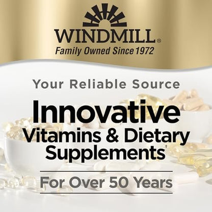 Windmill Natürliche Vitamine Magnesiumcitrat 400 mg – Immunsystem Unterstützung, Unterstützt ein gesundes Herz, 60 Kapseln, 30 Portionen