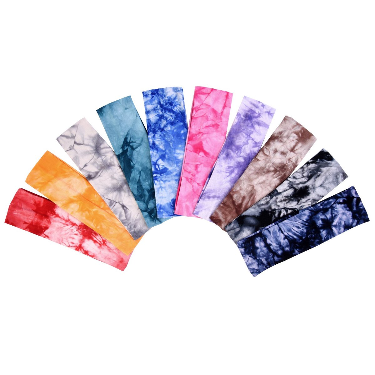 Tie Dye Stirnbänder Dehnbare Stirnbänder Elastische Yoga Haarbänder für Teenager Mädchen Frauen Erwachsene, Gemischte Farben, 10 Stück (Klassische Farben)