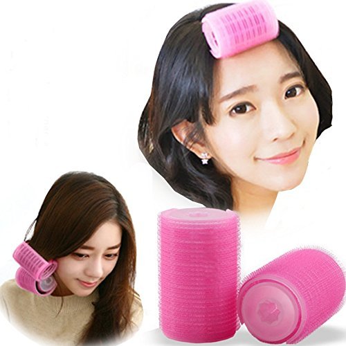 2er-Pack Doppelschicht Pony Lockenwickler Haarstyling-Werkzeug, Pink