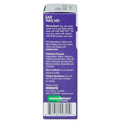Earwax MD Ohrenschmalz-Auflösende Tropfen – Sanfte & sichere Ohrenreinigung, klinisch erwiesen, 15 ml
