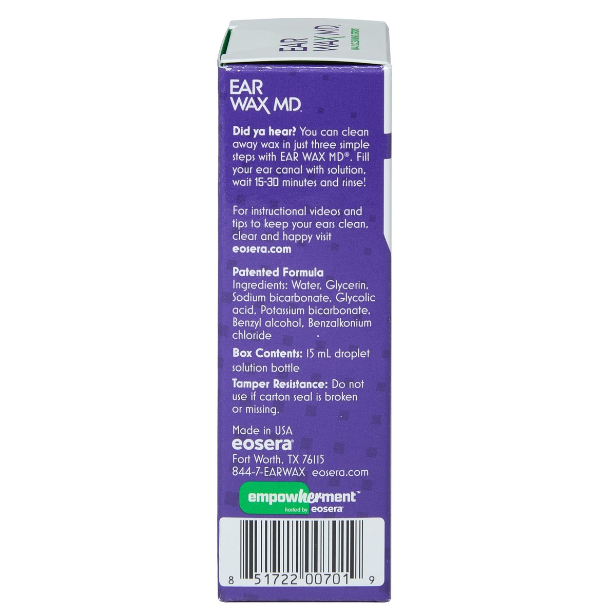Earwax MD Ohrenschmalz-Auflösende Tropfen – Sanfte & sichere Ohrenreinigung, klinisch erwiesen, 15 ml