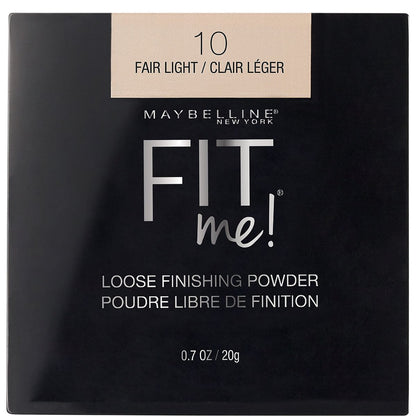Maybelline Fit Me Loose Setting Powder – Transparentes Puder für natürlichen Teint, Farbe: 10 Fair Light, 0,7 Unze