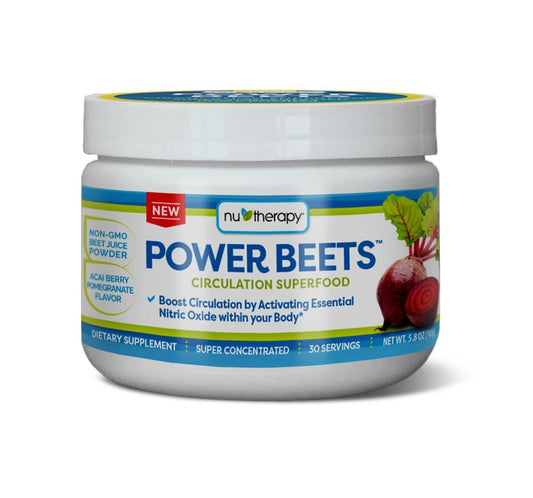 Nu-Therapy Power Beets – Superkonzentriertes Rote-Bete-Superfood – Nahrungsergänzungsmittel – Leckerer Acai-Beeren-Granatapfel-Geschmack – Nicht-GMO Rote-Bete-Saftpulver – 30 Portionen, 5,8 Unzen (1er-Pack)
