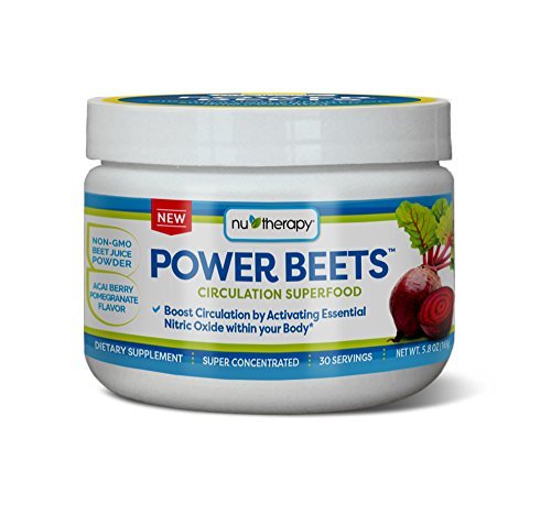 Nu-Therapy Power Beets – Superkonzentriertes Rote-Bete-Superfood – Nahrungsergänzungsmittel – Leckerer Acai-Beeren-Granatapfel-Geschmack – Nicht-GMO Rote-Bete-Saftpulver – 30 Portionen, 5,8 Unzen (1er-Pack)