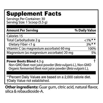 Nu-Therapy Power Beets – Superkonzentriertes Rote-Bete-Superfood – Nahrungsergänzungsmittel – Leckerer Acai-Beeren-Granatapfel-Geschmack – Nicht-GMO Rote-Bete-Saftpulver – 30 Portionen, 5,8 Unzen (1er-Pack)