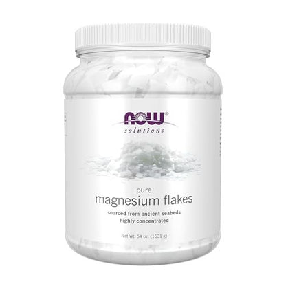 NOW Foods Solutions, Magnesiumflocken, 100% rein, aus dem uralten Meeresboden, hochkonzentriert, 54 Unzen