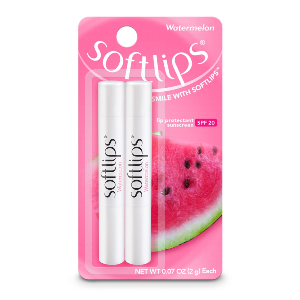 Softlips Watermelon Lip Balm 2er-Pack mit SPF 20 – Saftige Hydration für geschmeidige, geschützte Lippen