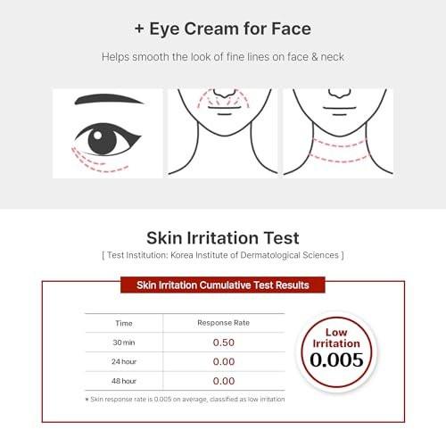 TROIAREUKE Anti-Falten Augencreme, Intensive Anti-Aging Straffende Creme für Gesicht und Hals | Roseninfundierte Feuchtigkeitscreme mit Antioxidantien aus Peptiden und botanischen Extrakten, Koreanische Hautpflege