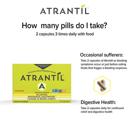 Atrantil Travel Pack (20 Kapseln): Gegen Blähungen, Bauchbeschwerden und veränderte Stuhlgewohnheiten