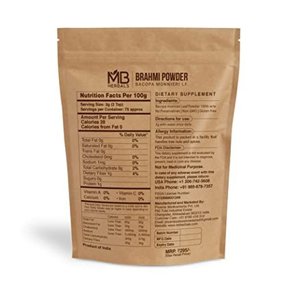 MB Herbals Reines Brahmi-Pulver 227 g (8 oz) | Bacopa-Pulver für Haarpflege