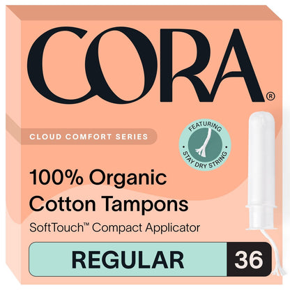 Cora Bio-Baumwoll-Tampons (36 Stück, Regular) – Sanfter Periodenschutz