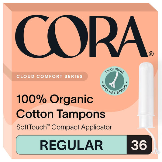 Cora Bio-Baumwoll-Tampons (36 Stück, Regular) – Sanfter Periodenschutz