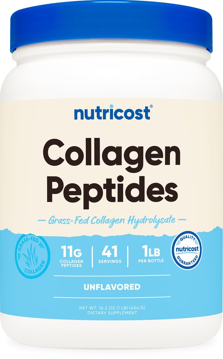 Nutricost Kollagenpeptide Pulver 1LB (454 G) - Weidegefüttertes Rinderkollagen-Hydrolysat (ungeschmackt)