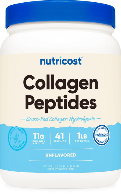Nutricost Kollagenpeptide Pulver 1LB (454 G) - Weidegefüttertes Rinderkollagen-Hydrolysat (ungeschmackt)