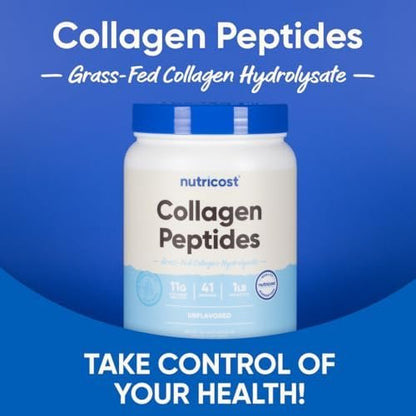Nutricost Kollagenpeptide Pulver 1LB (454 G) - Weidegefüttertes Rinderkollagen-Hydrolysat (ungeschmackt)
