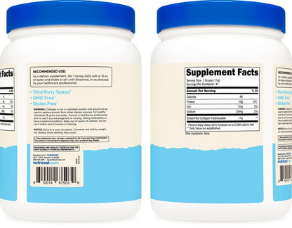Nutricost Kollagenpeptide Pulver 1LB (454 G) - Weidegefüttertes Rinderkollagen-Hydrolysat (ungeschmackt)