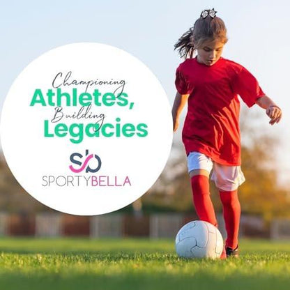 Sportybella Fußball-Haargummis – 5er Set, knitterfreie Ponytail-Halter & Armbänder – Blau, Schwarz & Weiß im Fußballdesign – Süße Fußball-Accessoires & Teamgeschenke für Mädchen, Teenager & Frauen