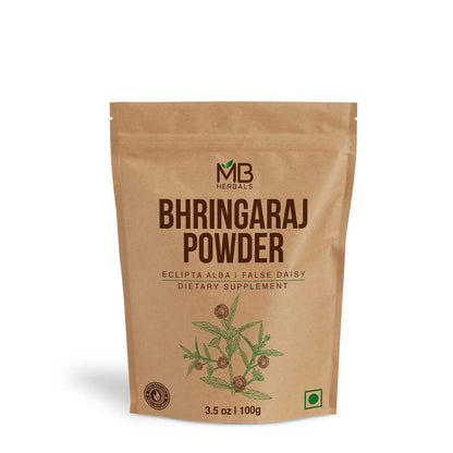 MB Herbals Reines Bhringraj Pulver 100 g | Reines Bhringaraj Eclipta Alba Pulver | Haarpflege