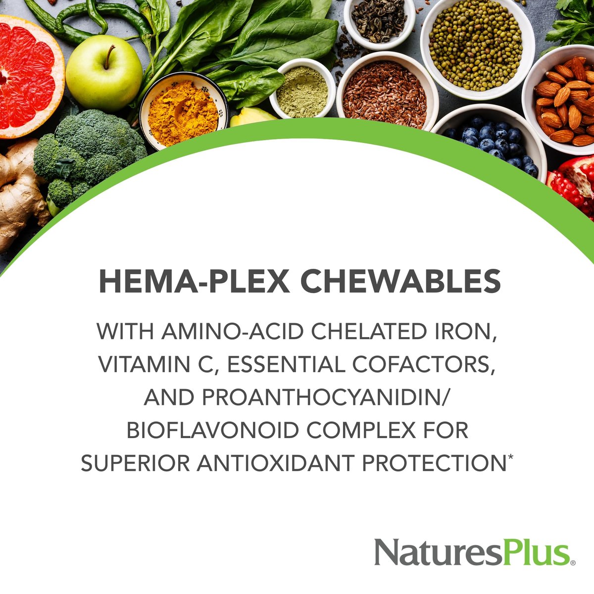 NaturesPlus Hema-Plex Eisen 85 mg – 60 Kirsch-Bonbons – mit Vitamin C & Bioflavonoiden – Vegan & Glutenfrei – 20 Portionen