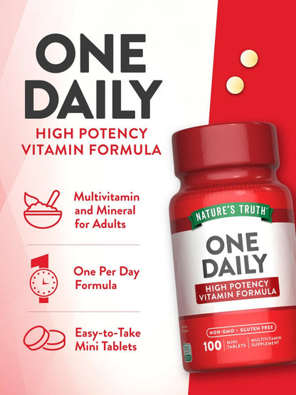 Nature's Truth One Daily Multivitamin | 100 Minitabletten | Für Männer und Frauen | Non-GMO & Glutenfrei
