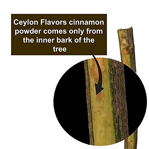 Ceylon Flavors Bio Ceylon Zimt Pulver, Premium Special Grade, Nicht GVO, Geerntet von einer USDA-zertifizierten Bio-Farm in Sri Lanka (100 g)