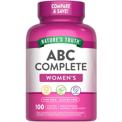 Nature's Truth Multivitamin für Frauen mit Eisen | 100 Tabletten | Non-GMO & Glutenfrei | ABC-Komplett