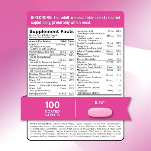 Nature's Truth Multivitamin für Frauen mit Eisen | 100 Tabletten | Non-GMO & Glutenfrei | ABC-Komplett